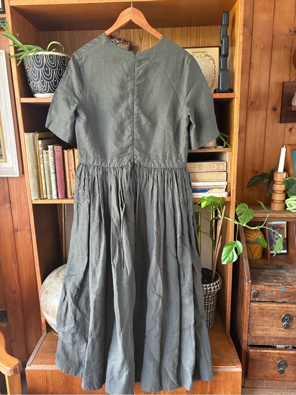 Aspesi Quiet Luxury 100% Linen Full MIDI Dress M - Picture 6 of 10